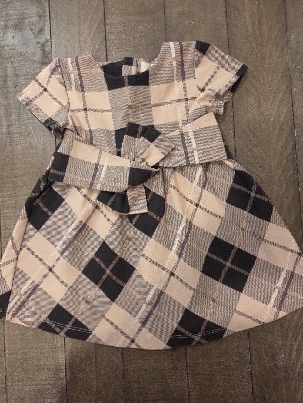 Kate Spade New York Baby Girls 18M Plaid Bow Fit & Flare Holiday Dress